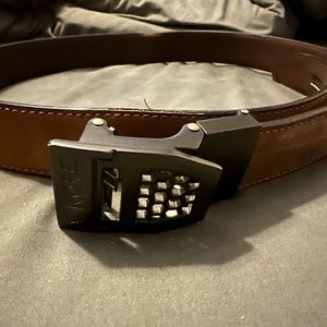 Kore Essentials CCW Gun Belt - Buffalo Leather w/ X6 Buckle in Gun Metal